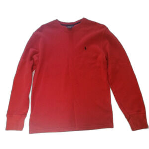 Men’s Polo Ralph Lauren Sweater Shirt Red Size Medium Cotton